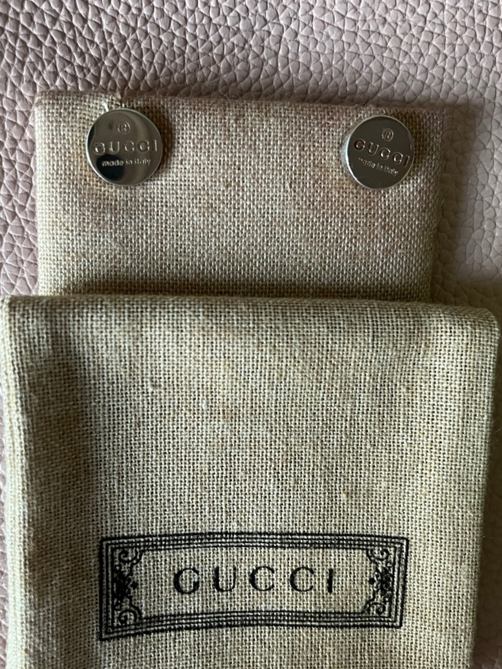 Gucci  Sterling Silver 925 Button Logo Italy earrings